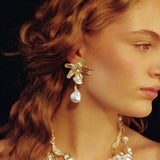 Baroque Keshi Pearl Flower Dangle Earrings №17