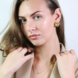 Square Woven Ear Studs