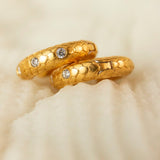 Diamond Art Deco Gold Huggie  Earrings