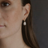 Pearl Gold Vermeil Lichen Drop Earrings