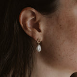 Pearl Gold Vermeil Lichen Drop Earrings