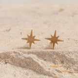 Brushed Gold North Star Stud Earrings