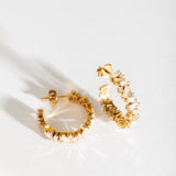 Sparkly Gold Baguette Hoop Earrings