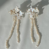 Snowflake Keshi Pearls Flower Dangle Earrings №34