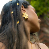 Squeeze-London-Oversized-Statement-Flower-Cocktail-Twins-Earrings-Cream-Enamel-Gold-Vermeil