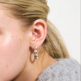 Okto Pearl Hoop Earrings Silver