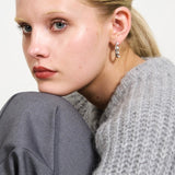 Okto Pearl Hoop Earrings Silver