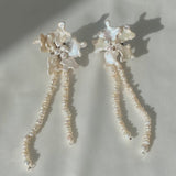 Snowflake Keshi Pearls Flower Dangle Earrings №34
