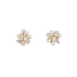 Petite Keshi Pearls Clustered Flower Stud Earrings №33
