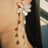 Stellar Petal Keshi Pearl Flower Dangle Earrings №04