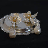 Baroque Keshi Pearl Flower Dangle Earrings №17