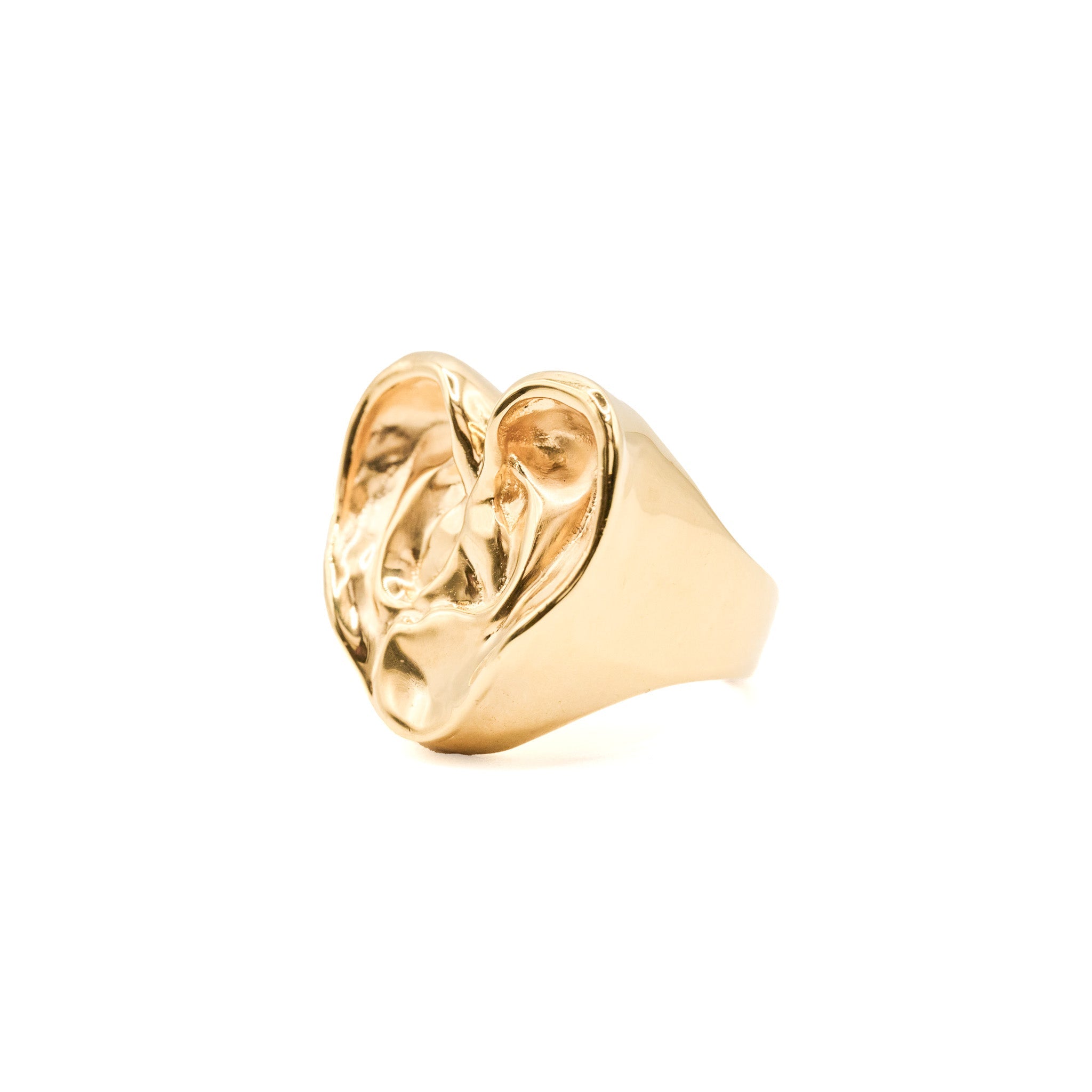 Apres-Youth-A-Good-Listener-18ct-plated-Large-Gold-Oversized-Heart-Statement-Ring