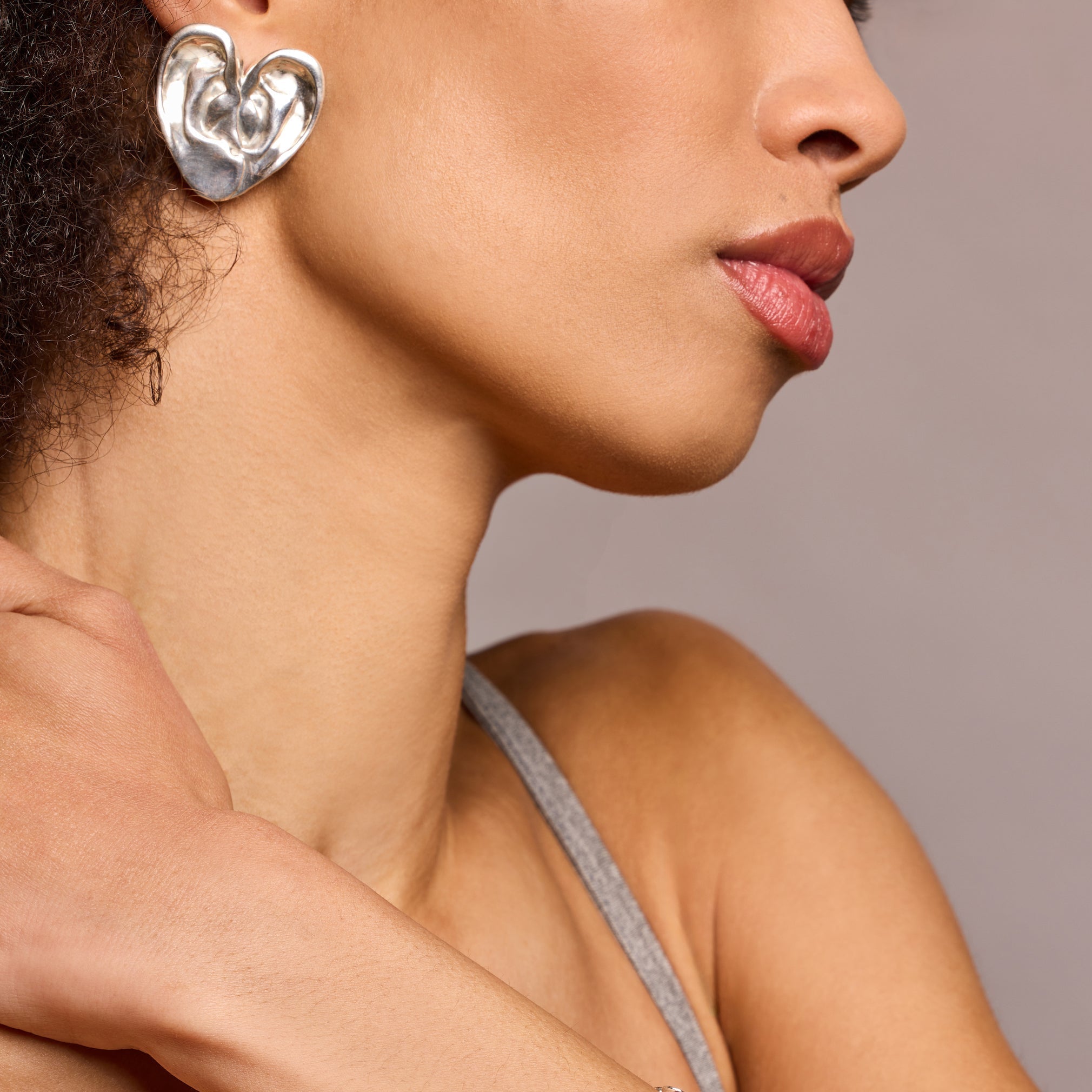 Apres-Youth-A-Good-Listener-Large-Heart-Sterling-Silver-Earrings-Oversized