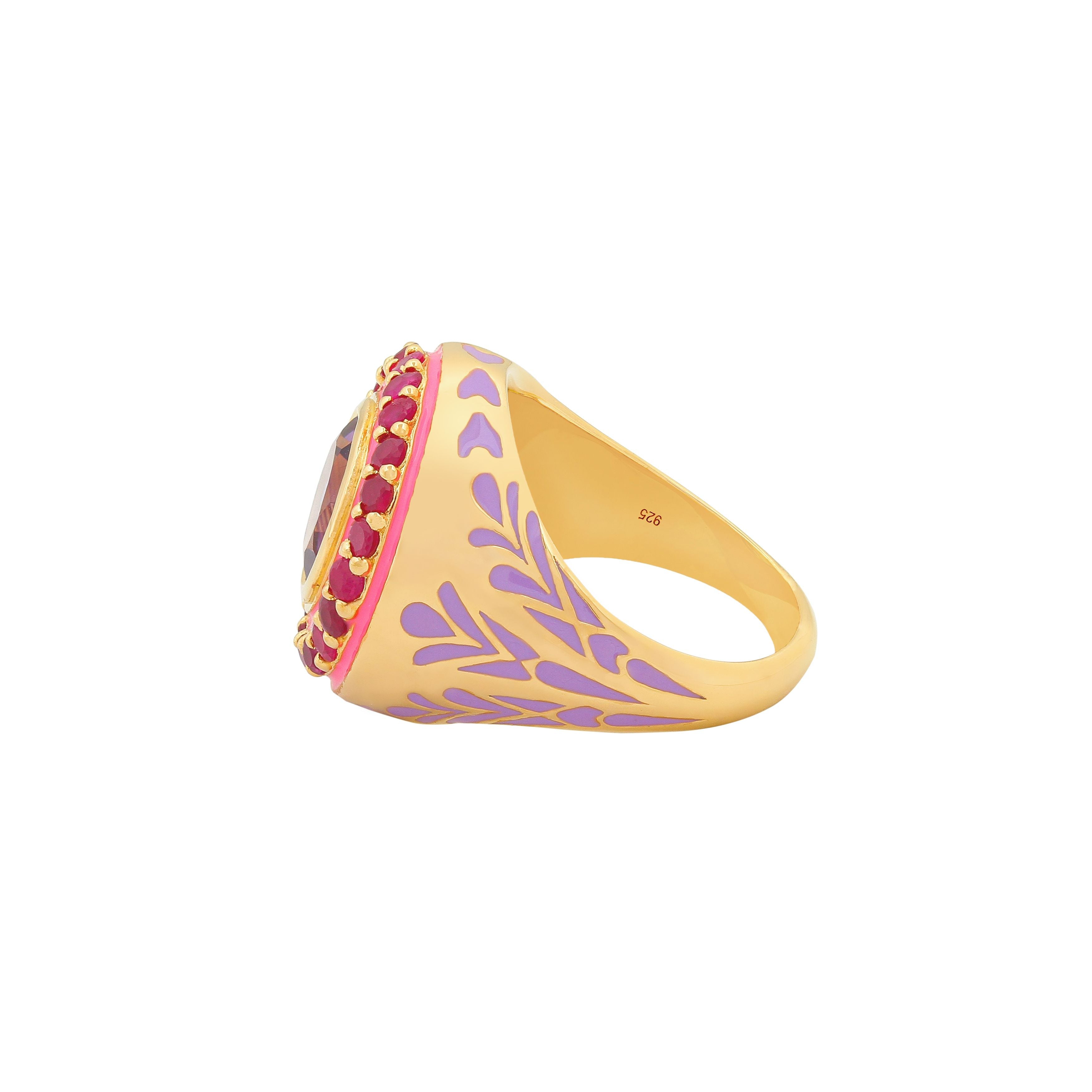 Apres-Youth-Firework-Statement-Ring-Pink-Amethyst-Ruby-Purple-Gold-Vermeil-Cocktail