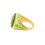 Apres-Youth-Firework-statement-ring-green-peridot-emerald-enamel-gold-vermeil