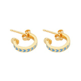 Apres-Youth-Spark-Enamel-Earrings-Blue-Huggie-Hoops-Gold-Vermeil