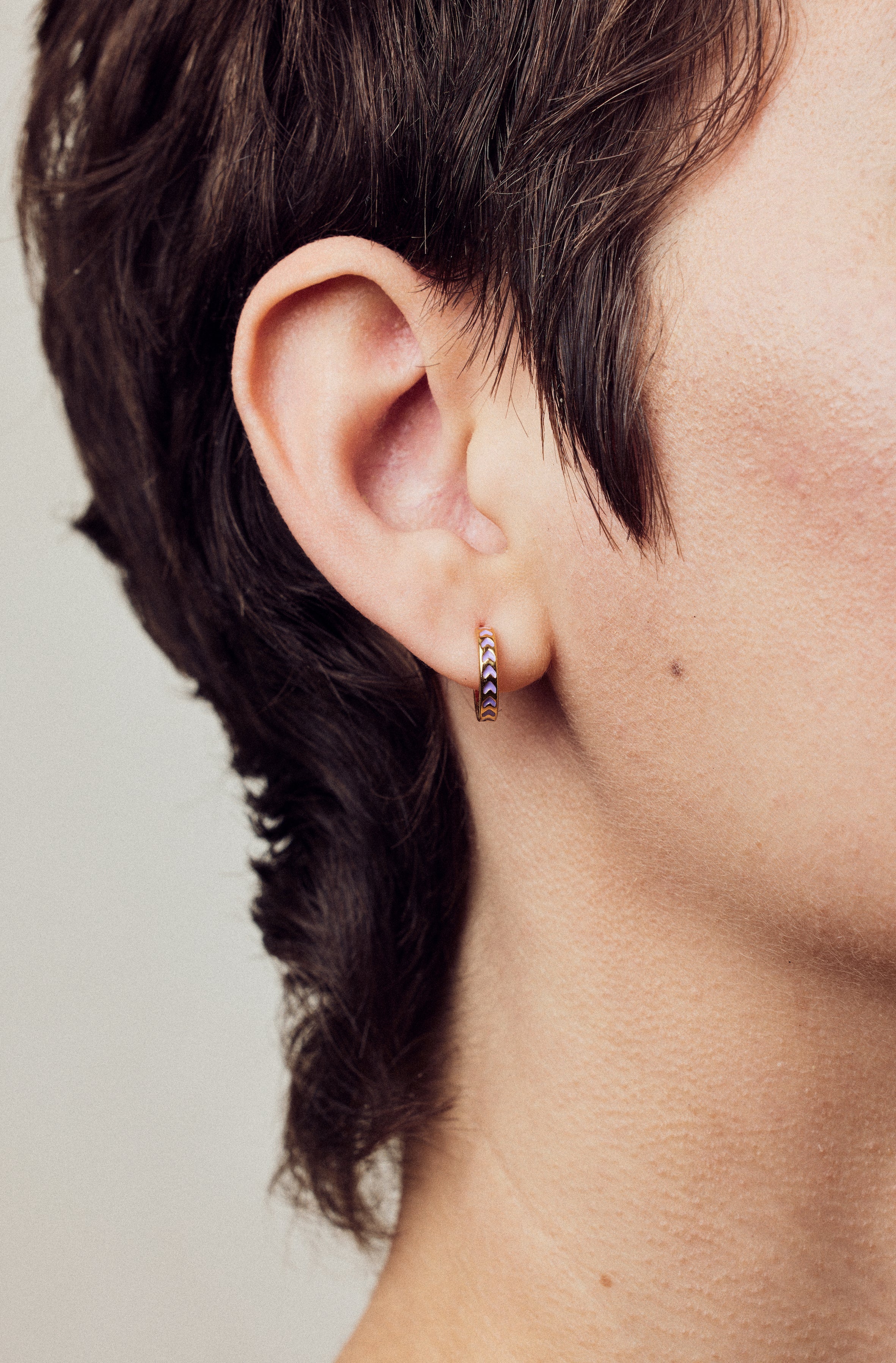 Apres-Youth-Spark-Enamel-Earrings-Orange-Gold-Vermeil-Huggie-Hoops