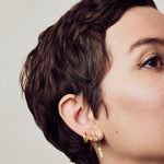 Apres-Youth-Spark-Enamel-Earrings-Orange-Gold-Vermeil-Huggie-Hoops