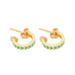 Apres-Youth-Spark-Enamel-Huggie-Hoop-Earrings-Green-Gold-Vermeil