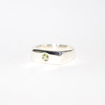 Blume-Jewelery-Single-Stone-Signet-Ring-Sterling-Silver-Rectangle-Pinky-Ring-Gemstone-Peridot-Garnet-Aquamarine-Citrine-Amethyst-UK-Handmade-Cool-Effortless-Heirloom-Everyday-Chunky-Staple-Ring-Stacking