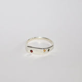 Blume-Jewellery-Autumn-Scattered-Signet-Ring-Sterl;ing Silver-Garnet-Citrine-Green-Tourmaline-gemstone-pinky-cool-handmade-uk-jewellery-colourful