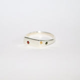 Blume-Jewellery-Autumn-Scattered-Signet-Ring-Sterl;ing Silver-Garnet-Citrine-Green-Tourmaline-gemstone-pinky-cool-handmade-uk-jewellery-colourful