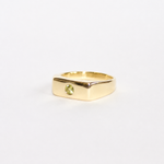 Blume-Jewellery-Single-Stone-Chunky-Rectangle-Signet=Ring-9-Carat-Solid-Gold-Yellow-classic-gemstone-Peridot-Garnet-Aquamarine-Citrine-Amethyst-pinky-ring-cool-modern-everyday-timeless