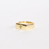 Blume-Jewellery-Single-Stone-Chunky-Rectangle-Signet=Ring-9-Carat-Solid-Gold-Yellow-classic-gemstone-Peridot-Garnet-Aquamarine-Citrine-Amethyst-pinky-ring-cool-modern-everyday-timeless