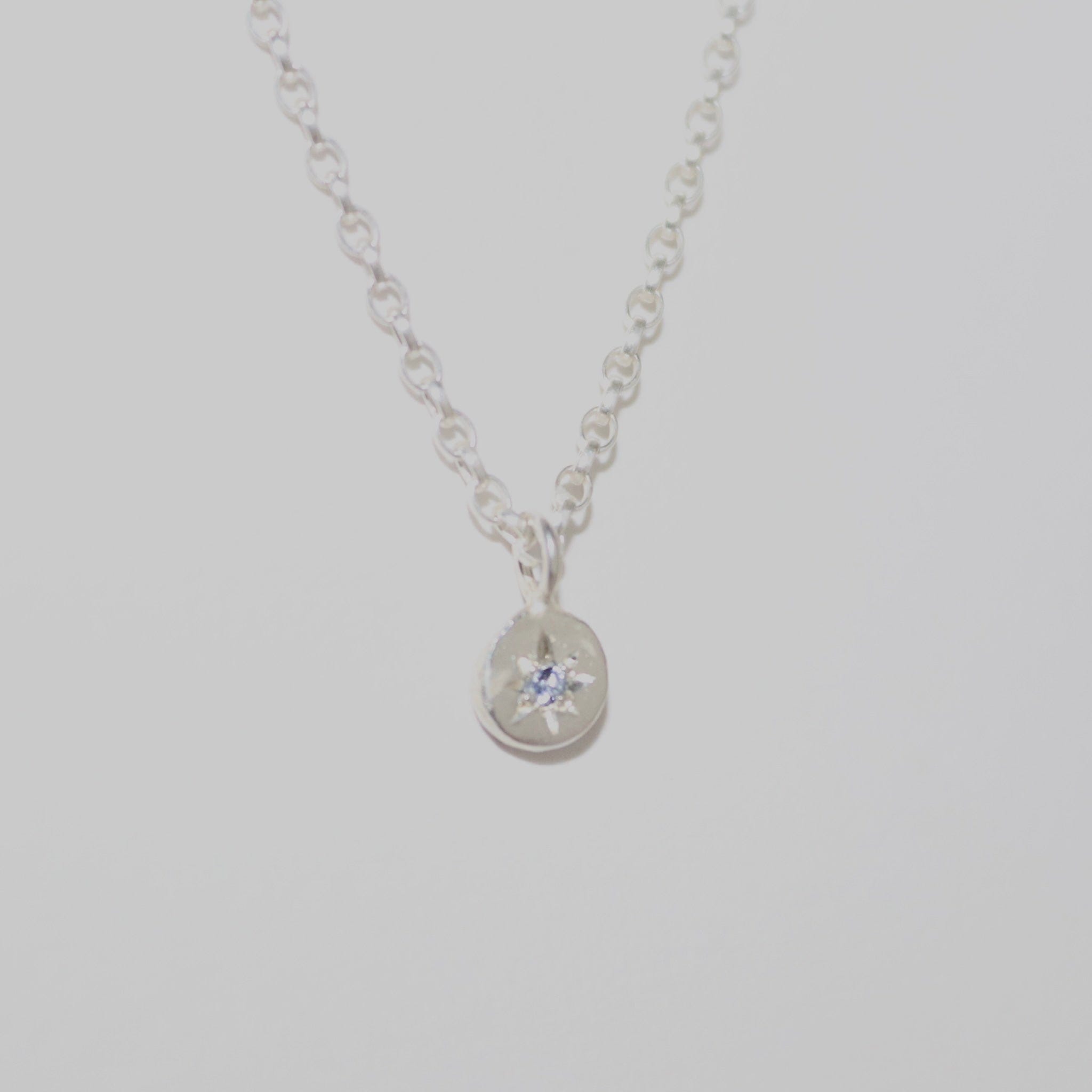 Blume-Jewellery-Sterling-Silver-Birthstone-Pendant-Necklace-Star-Setting-Stone-Gemstone-Garnet-Amethyst-Aquamarine-Diamond-Emerald-Moonstone-Ruby-Citrine-Peridot-Sapphire-Tanzanite-GOLDEN-UK-Jewellery-Pink Tourmaline