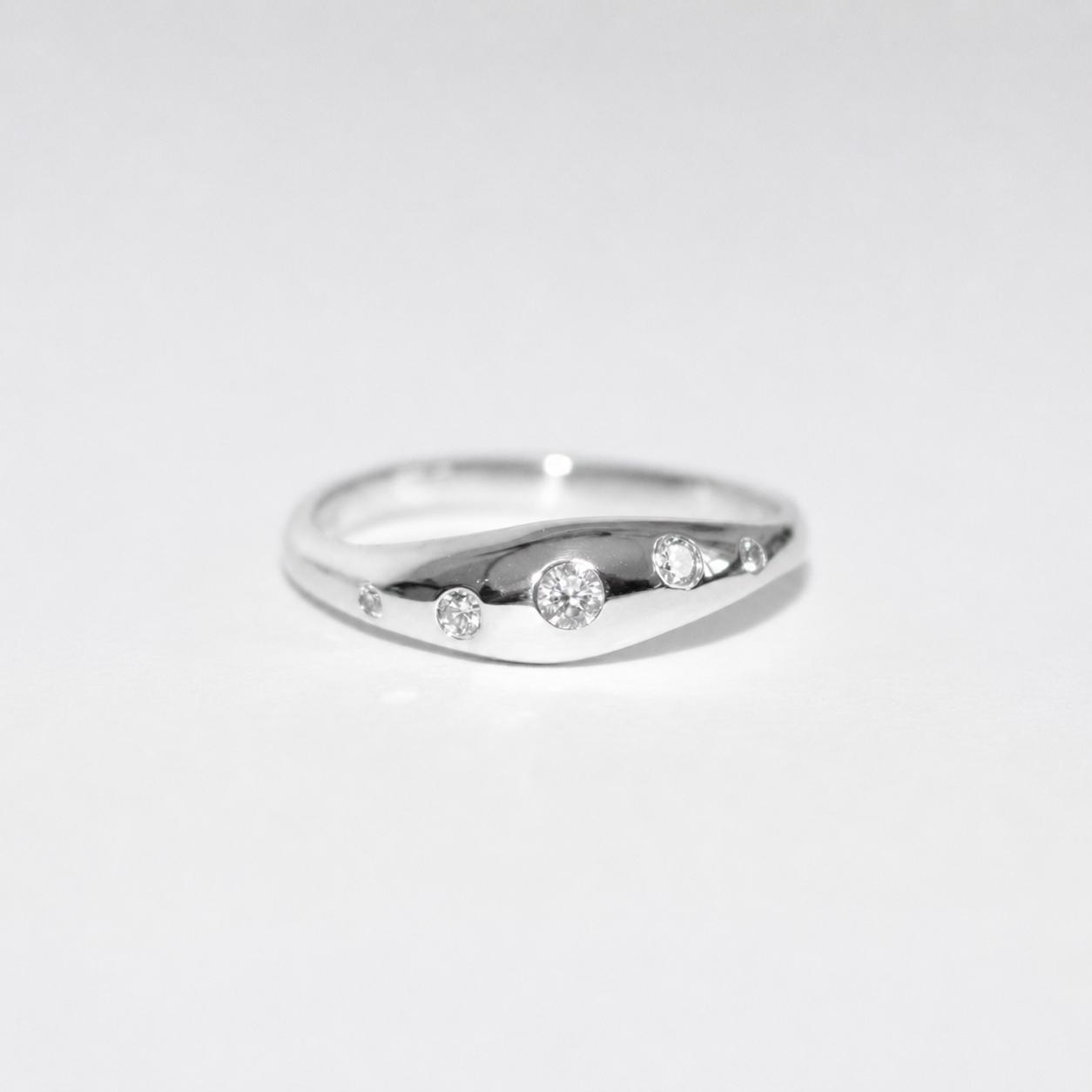 Blume-Jewellery-Sterling-Silver-Wave-Bombe-Ring-Lab-Diamond-Chunky-Statement-Band-Handmade-Contemporary-Cool-Jewellery-UK-5-Stones-Clear