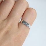 Blume-Jewellery-Sunset-Sterling-silver-signet-ring-chunky-Classic-everyday-hand-engraved-sun-design-motif-jewellery-timeless