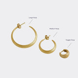 Brushed Large Tapered Hoop Earrings (30mm)