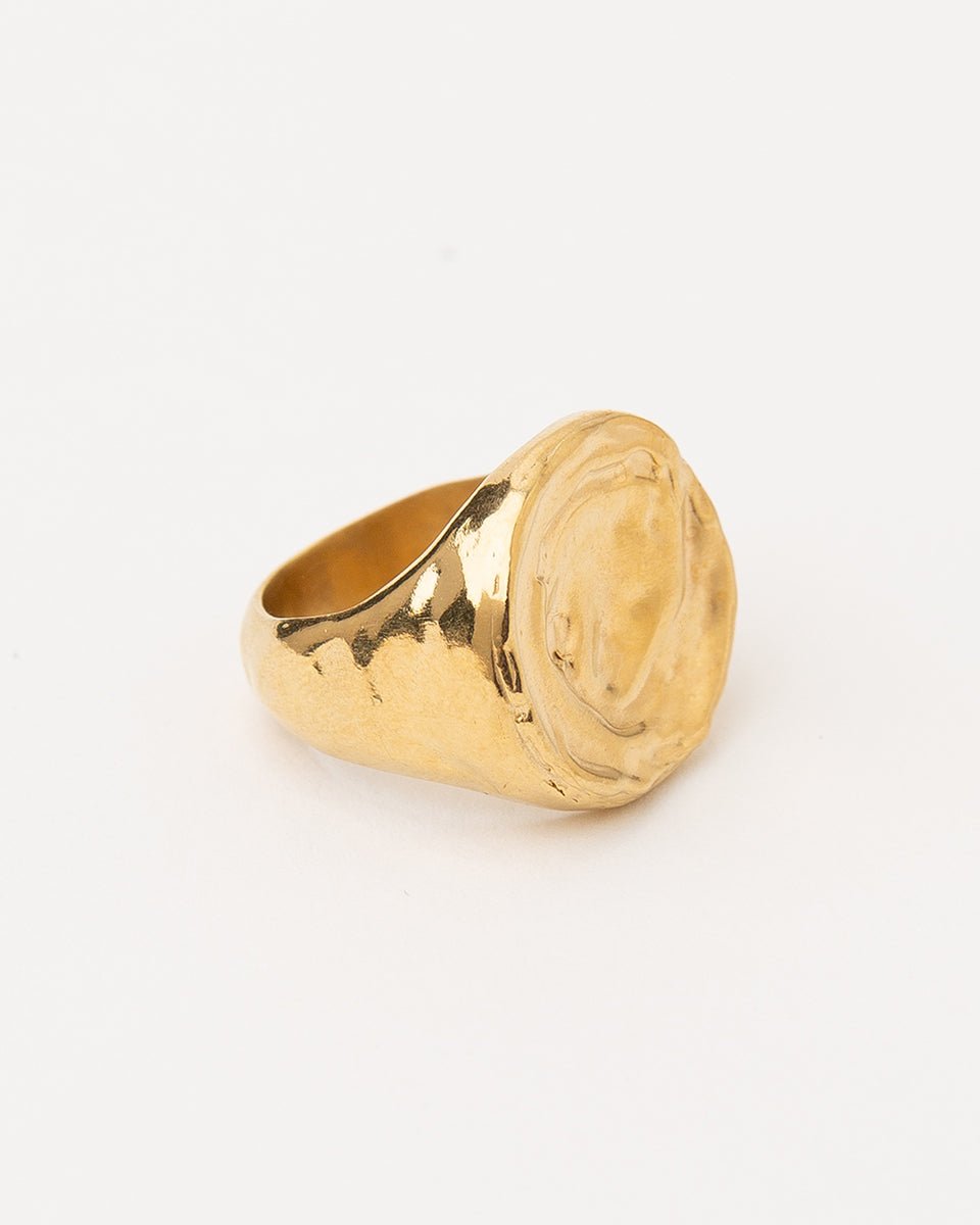 Carolina-De-Barros-AREIA-ROUND-Sterling-Silver-18ct-Gold-Plated-SIGNET-RING