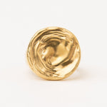 Carolina-De-Barros-AREIA-ROUND-Sterling-Silver-18ct-Gold-Plated-SIGNET-RING