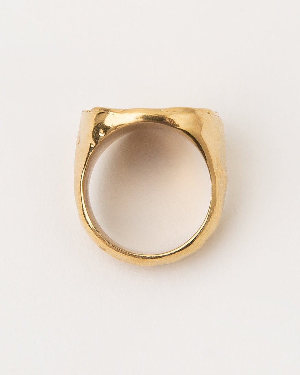 Carolina-De-Barros-AREIA-ROUND-Sterling-Silver-18ct-Gold-Plated-SIGNET-RING