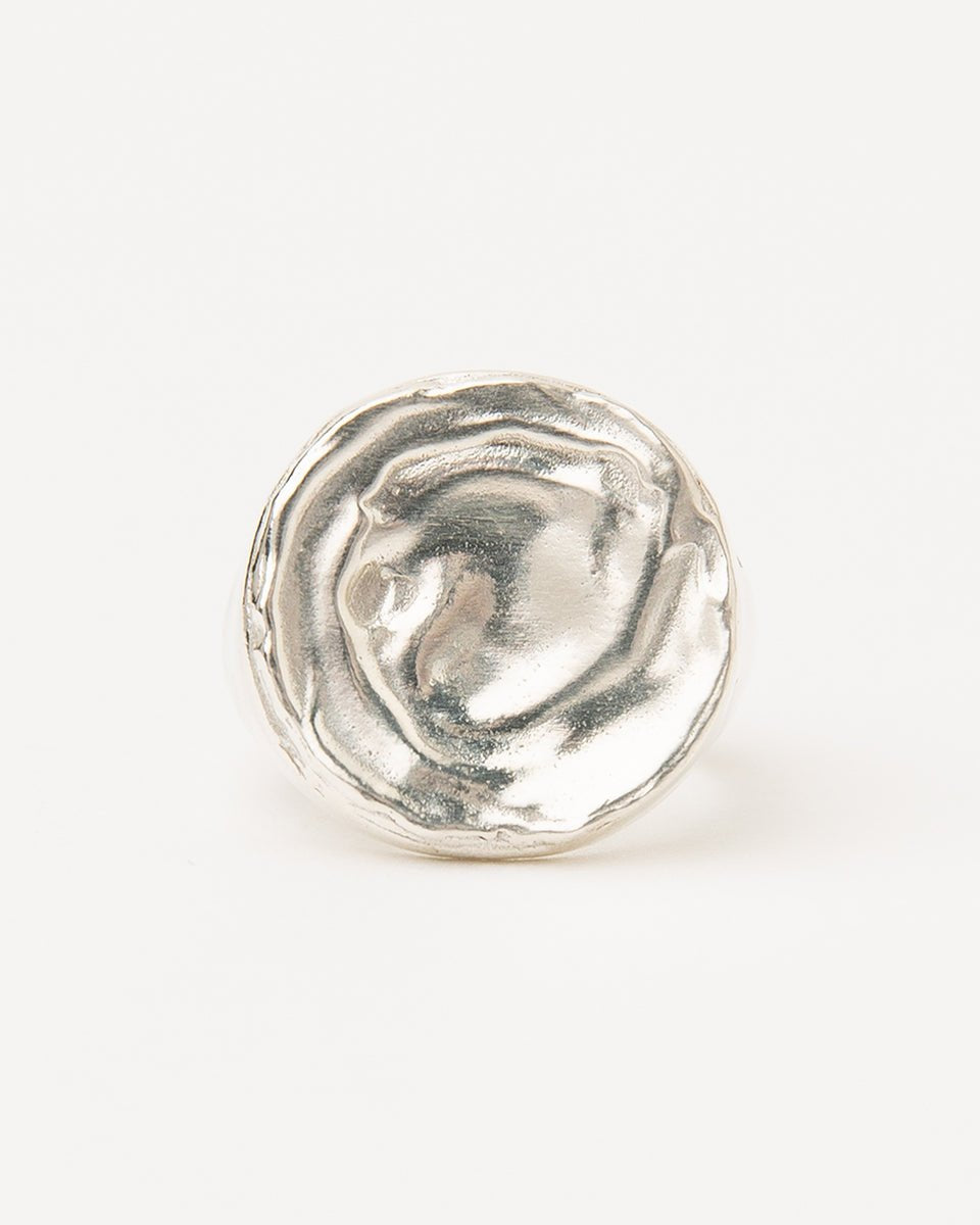 Carolina-De-Barros-AREIA-ROUND-Sterling-Silver-18ct-Gold-Plated-SIGNET-RING