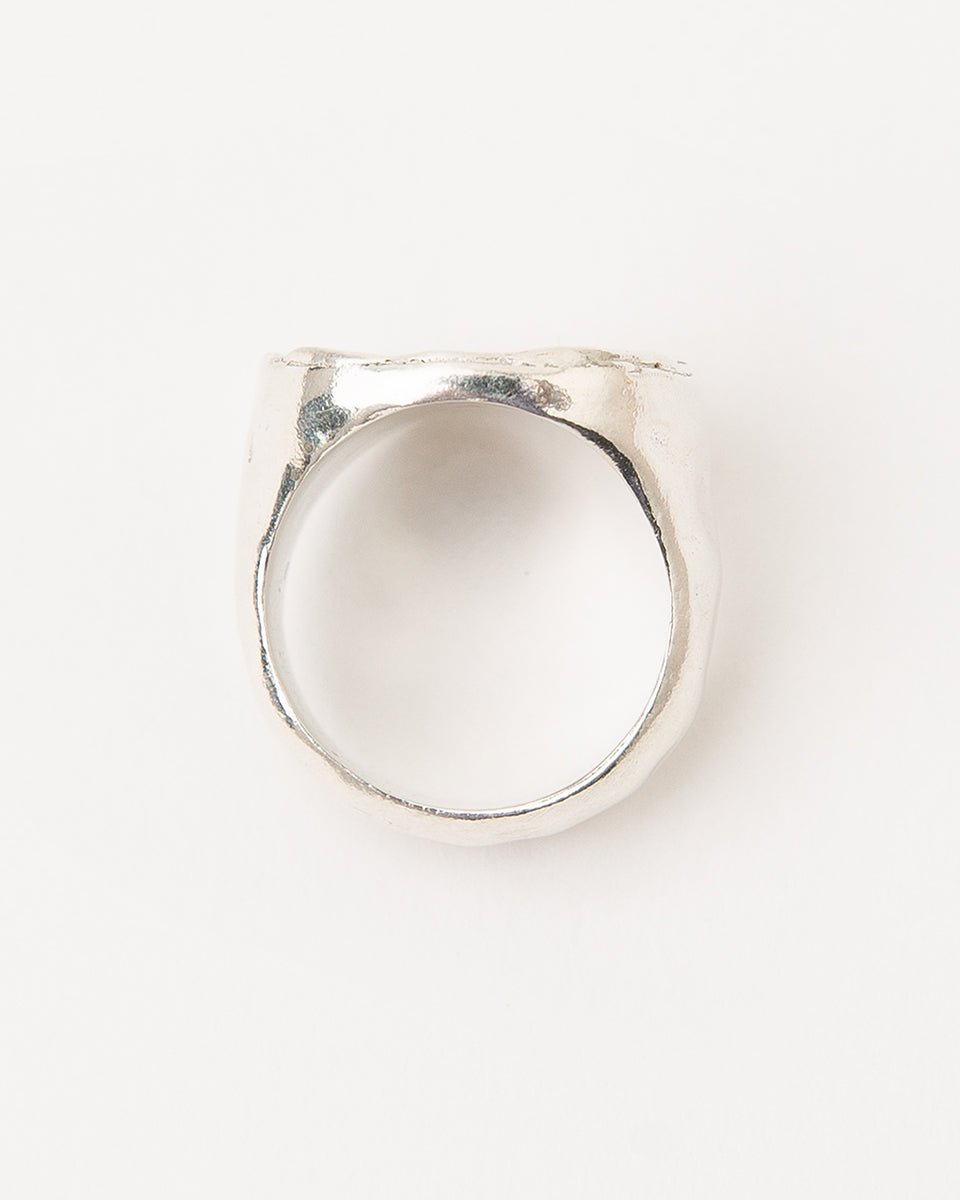 Carolina-De-Barros-AREIA-ROUND-Sterling-Silver-18ct-Gold-Plated-SIGNET-RING