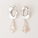Carolina-De-Barros-Agua-Earrings-Sterling-Silver-18ct-Gold-PlatedStatement-Hoop-Pearl-Drop-Bead