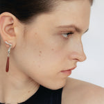 Carolina-De-Barros-Sterling-Silver-18ct-Gold-Plated-Red-Bead-Stone-Statement-Drop-urutu-Earrings