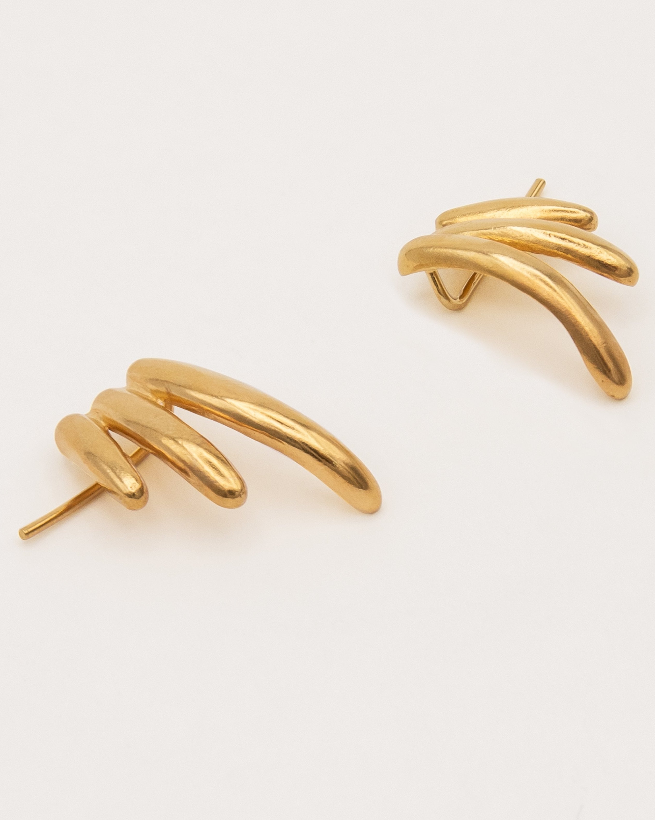 Carolina-De-Barros-Gold-Plated-18ct-Sterling-Silver-Statement-Stud-SELVA-EARRINGS