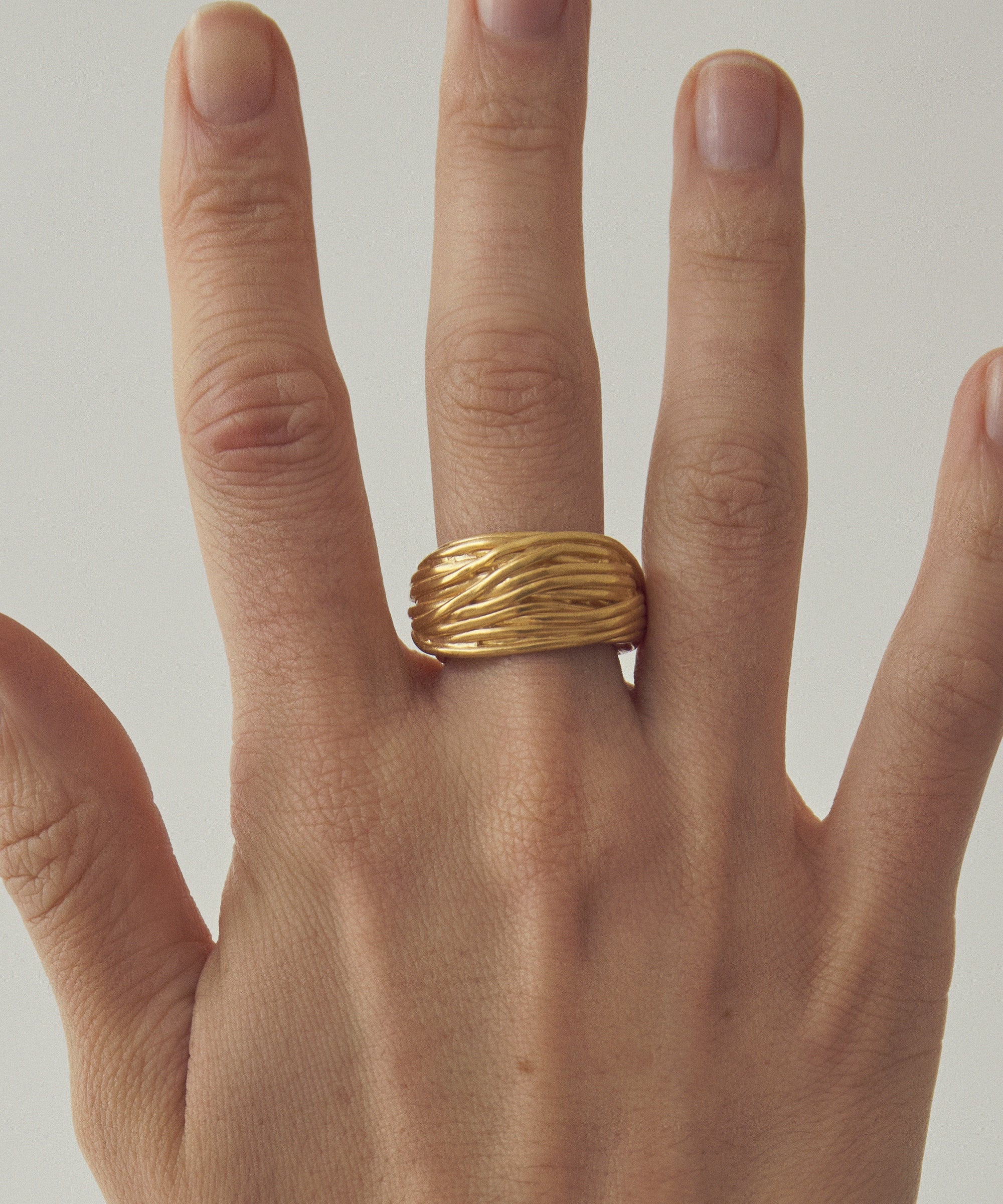 Carolina-De-Barros-Sterling-Silver-Gold-LIANA-RING-Plated-Twist-Sculptural-Statement-Ring