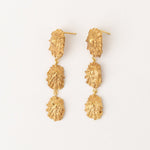 Carolina-De-Barros-statement-CONCHA-EARRINGS-Shell-Triple-Drop-Beach-Summer-Holiday-Jewellery-Textured-Seashell-organic-forms-demifine-gold-plater-sterling-silver