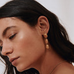 Carolina-De-Barros-statement-CONCHA-EARRINGS-Shell-Triple-Drop-Beach-Summer-Holiday-Jewellery-Textured-Seashell-organic-forms-demifine-gold-plater-sterling-silver