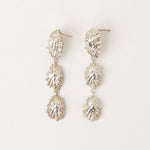 Carolina-De-Barros-statement-CONCHA-EARRINGS-Shell-Triple-Drop-Beach-Summer-Holiday-Jewellery-Textured-Seashell-organic-forms-demifine-gold-plater-sterling-silver