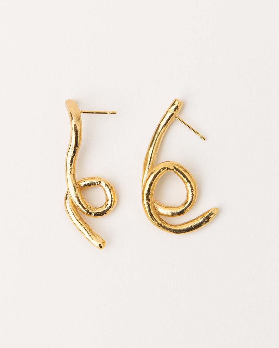 Carolina-de-Barros-Alga-18ct-Gold-Plated-Sterling-Silver-Twist-Drop-Stud-Statement-Earrings