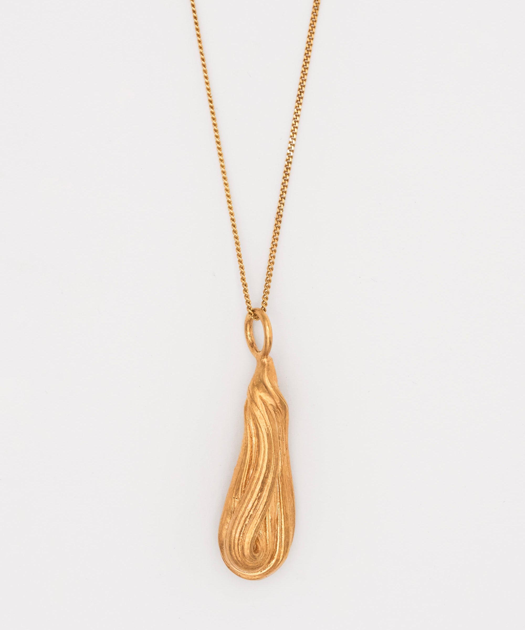 Carolina-de-Barros-Cumaru-Oversized-TearDrop--Drop-Pendant-Necklace-Gold-Plated-18ct-Sterling-Silver
