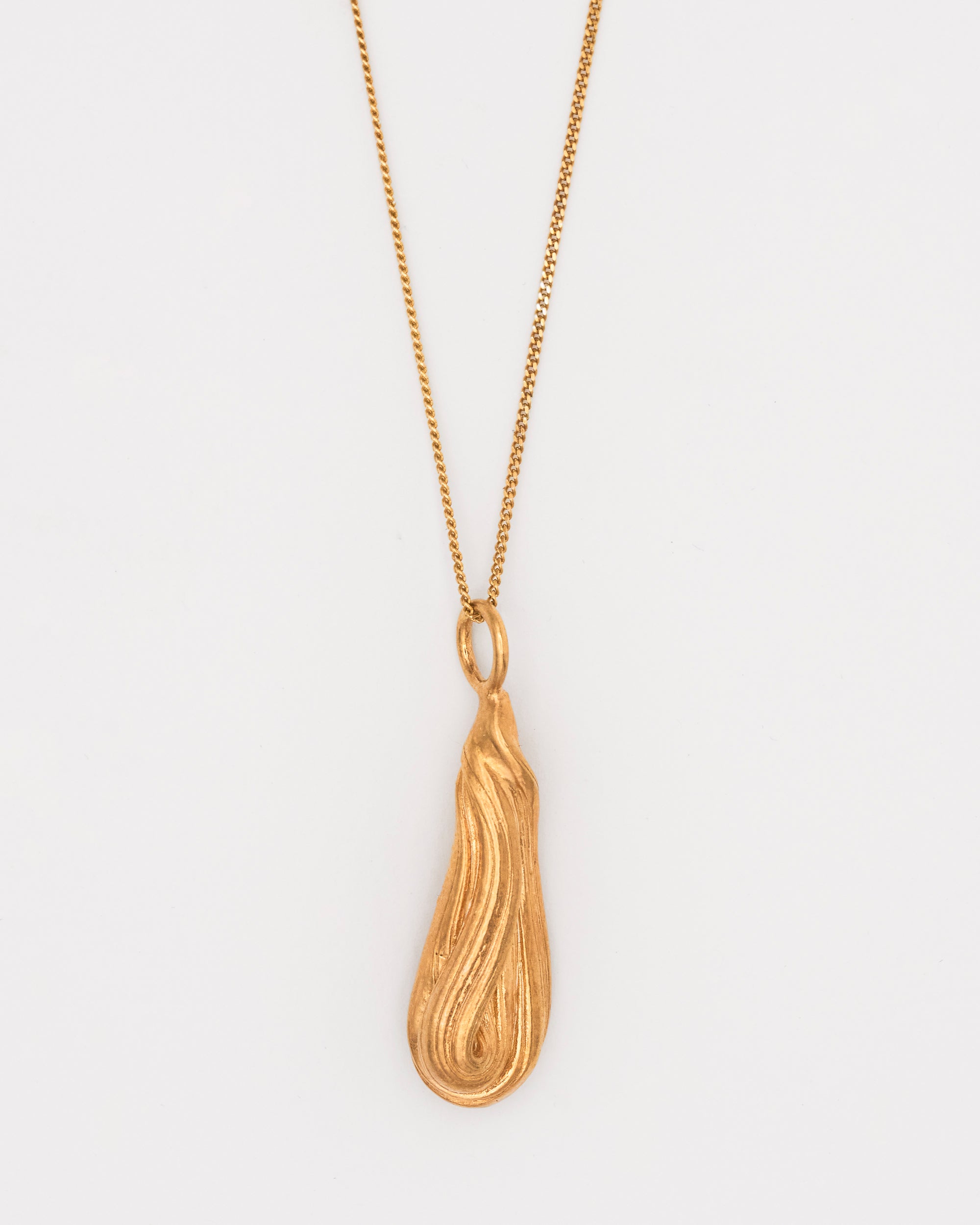 Carolina-de-Barros-Cumaru-Oversized-TearDrop--Drop-Pendant-Necklace-Gold-Plated-18ct-Sterling-Silver