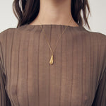 Carolina-de-Barros-Cumaru-Oversized-TearDrop--Drop-Pendant-Necklace-Gold-Plated-18ct-Sterling-Silver