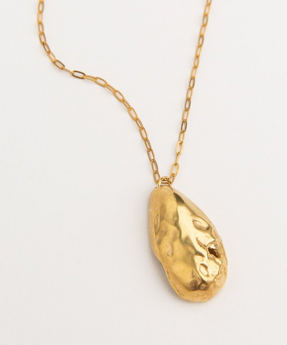 Carolina-de-Barros-Drop-Oval-Shell-Chain-Pendant-Necklace-Jumonia-Sterling-Silver-18ct-Gold-Plated