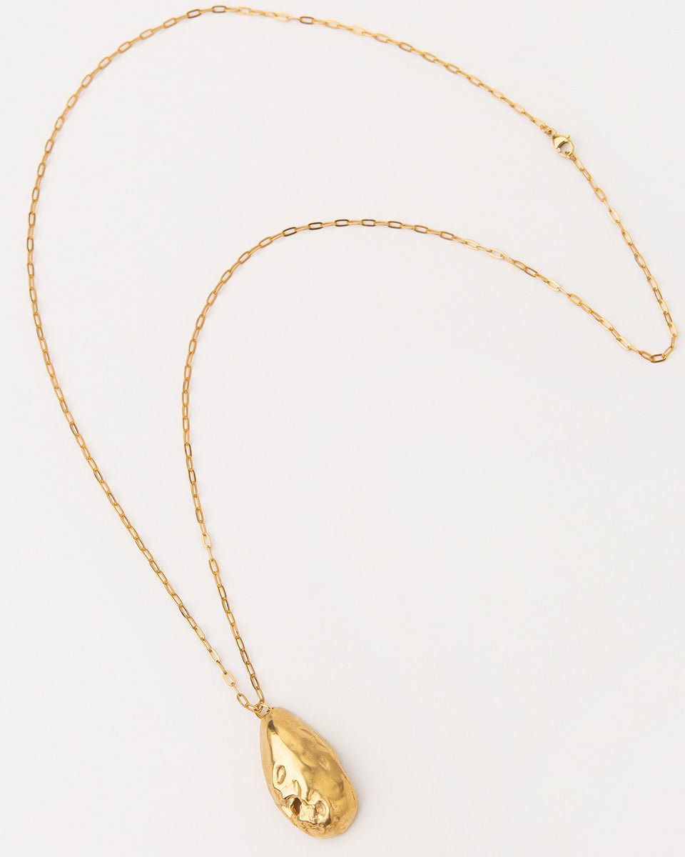 Carolina-de-Barros-Drop-Oval-Shell-Chain-Pendant-Necklace-Jumonia-Sterling-Silver-18ct-Gold-Plated